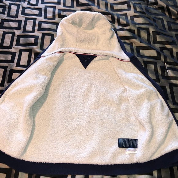 Blue Tommy Hilfiger Zip Up Hoodie with Fleece - Picture 3 of 7